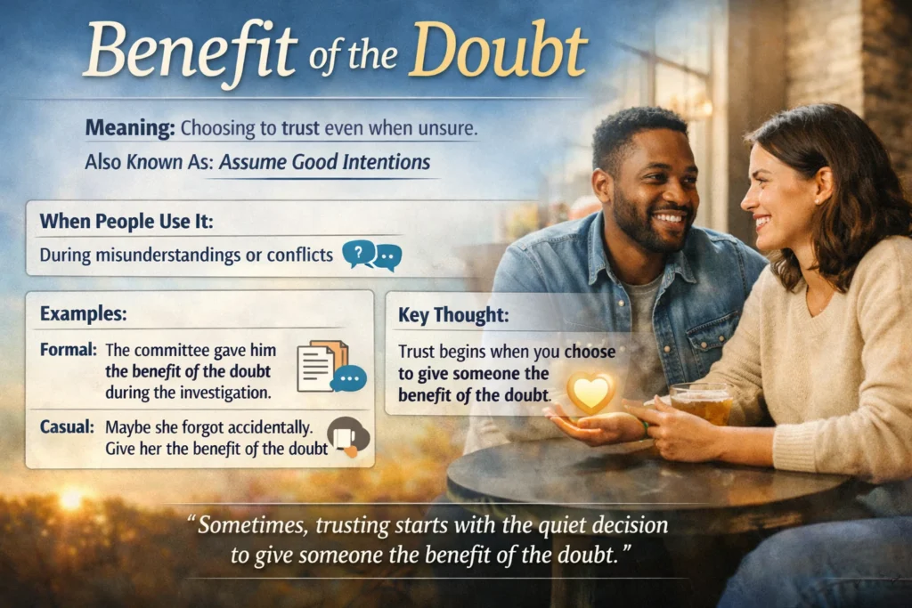 Give Someone the Benefit of the Doubt